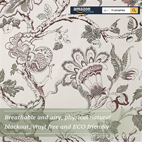 Traditional Floral Pattern Printed Curtains For Living Room